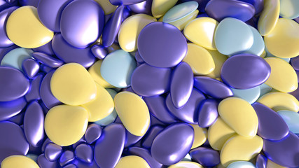 Beautiful background with beads, particles and simulation. 3d illustration, 3d rendering.