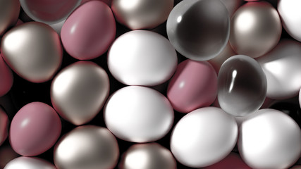 Beautiful background with beads, particles and simulation. 3d illustration, 3d rendering.