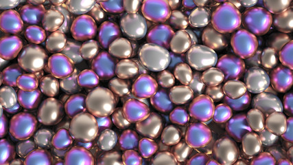 Beautiful background with beads, particles and simulation. 3d illustration, 3d rendering.