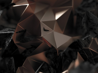 Beautiful, elegant, abstract background with metal and the texture of stone, marble and granite. 3d illustration, 3d rendering.