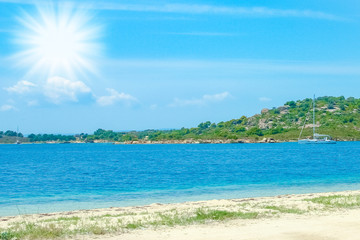 beautiful nature by the sea in greece background