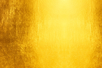 Shiny yellow leaf gold foil texture