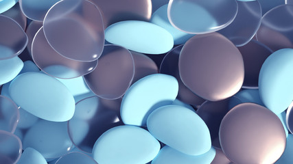 Beautiful background with beads, particles and simulation. 3d illustration, 3d rendering.