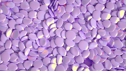 Beautiful background with beads, particles and simulation. 3d illustration, 3d rendering.