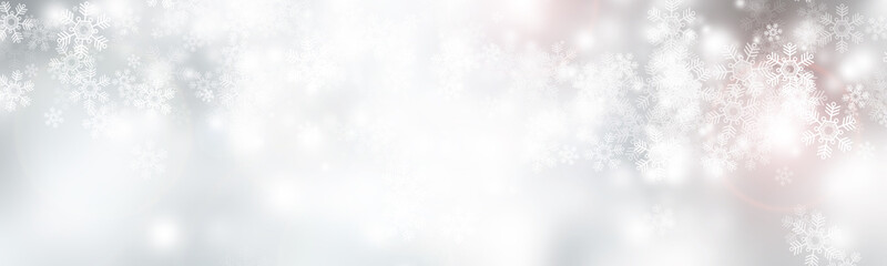 white and gray Christmas light with snowflake bokeh background, Winter backdrop wallpaper.