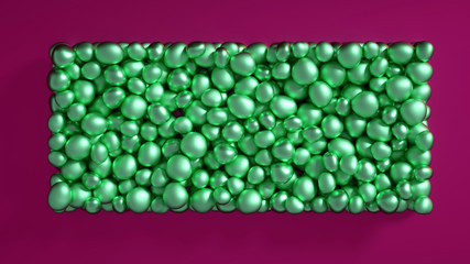 Beautiful background with beads, particles and simulation. 3d illustration, 3d rendering.