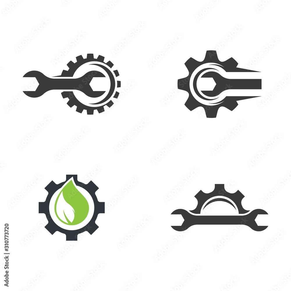 Wall mural gear logo vector icon