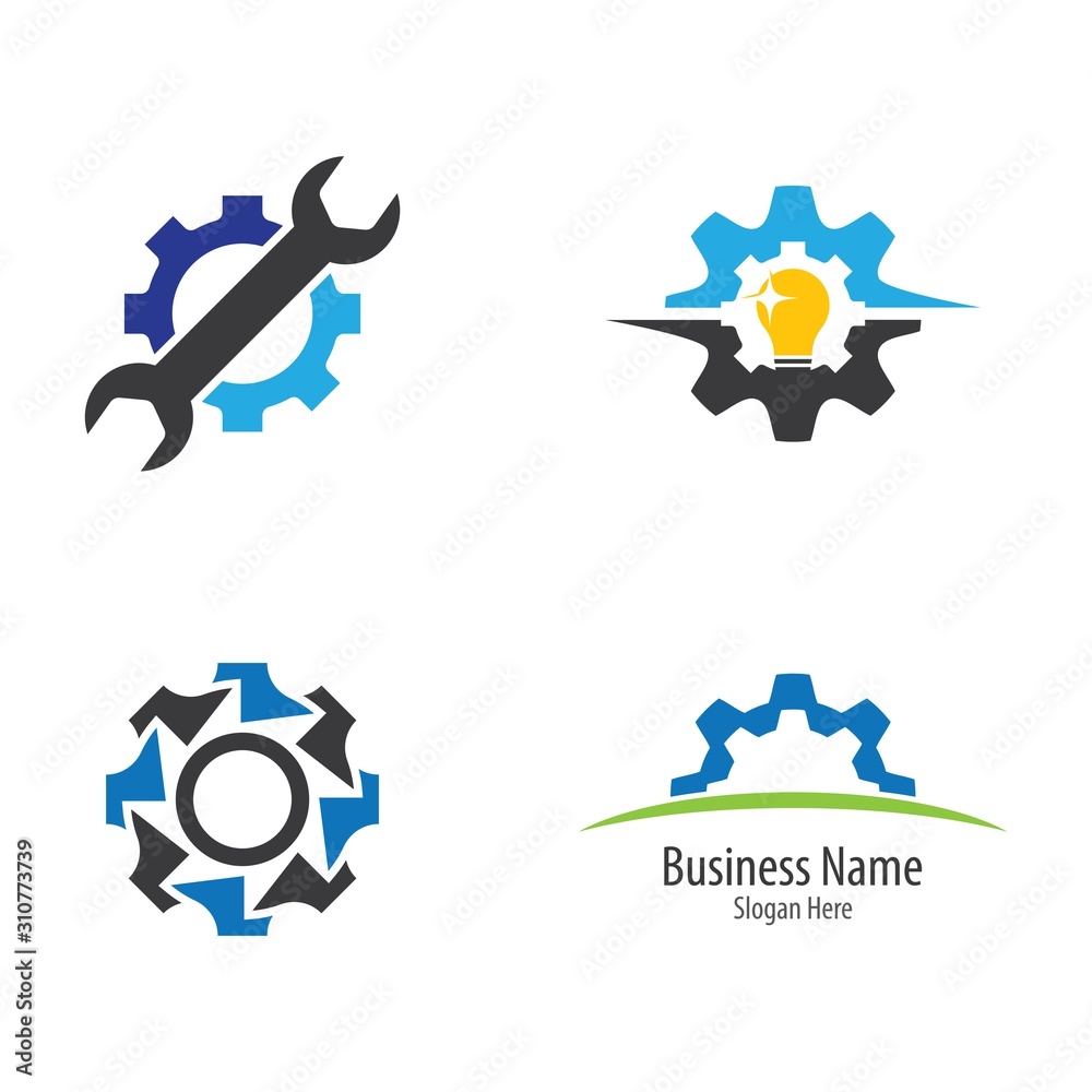 Wall mural gear logo vector icon