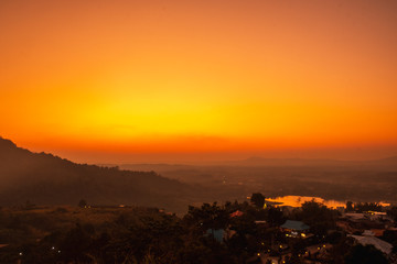 Scenic View Of MountainAgainst Sky During Sunset