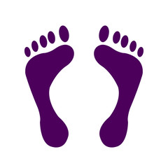Fototapeta na wymiar Print of human foot isolated