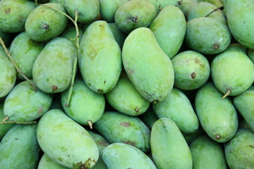 Fresh green mangoes