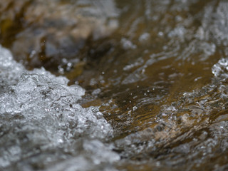 water splashing in river