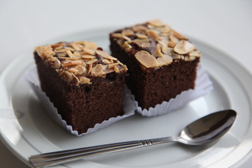 Sweet and eatable brownie cake good for tea brake