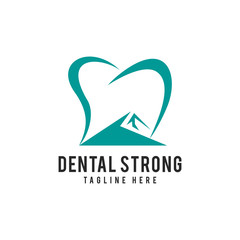 Dental Strong like Mountain Logo Vector Icon Illustration