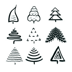 Obraz premium set of christmas trees