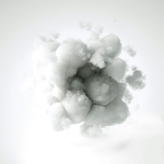 Cloud isolated, steam, smoke. 3d illustration, 3d rendering.