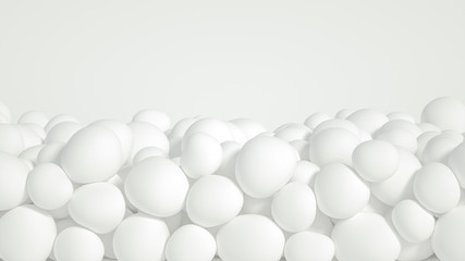 Beautiful background with beads, particles and simulation. 3d illustration, 3d rendering.