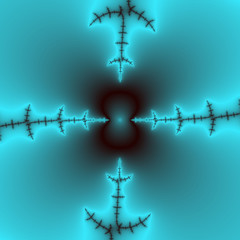 Obraz premium Fractal cross of blue sky