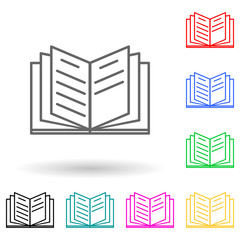 open book multi color style icon. Simple thin line, outline vector of books and magazines icons for ui and ux, website or mobile application