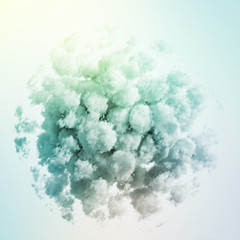Cloud isolated, steam, smoke. 3d illustration, 3d rendering.