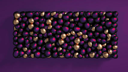 Beautiful background with beads, particles and simulation. 3d illustration, 3d rendering.