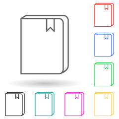 book with a bookmark multi color style icon. Simple thin line, outline vector of books and magazines icons for ui and ux, website or mobile application