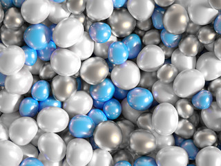 Beautiful background with beads, particles and simulation. 3d illustration, 3d rendering.