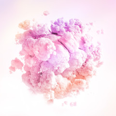 Cloud isolated, steam, smoke. 3d illustration, 3d rendering.