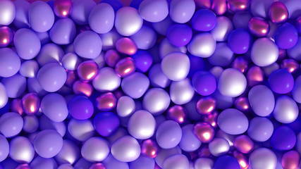 Beautiful background with beads, particles and simulation. 3d illustration, 3d rendering.