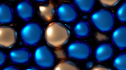 Beautiful background with beads, particles and simulation. 3d illustration, 3d rendering.