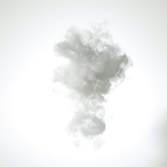 Cloud isolated, steam, smoke. 3d illustration, 3d rendering.