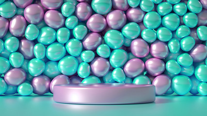 Beautiful background with beads, particles and simulation. 3d illustration, 3d rendering.