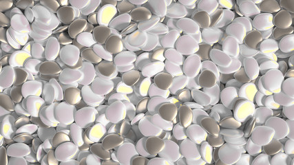 Beautiful background with beads, particles and simulation. 3d illustration, 3d rendering.