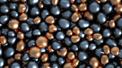 Beautiful background with beads, particles and simulation. 3d illustration, 3d rendering.