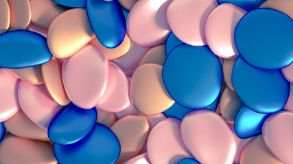 Beautiful background with beads, particles and simulation. 3d illustration, 3d rendering.