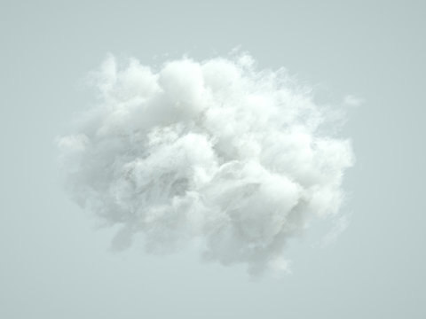 Cloud Isolated, Steam, Smoke. 3d Illustration, 3d Rendering.