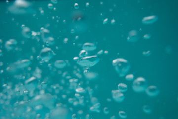 water drops on blue surface