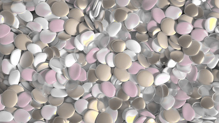 Beautiful background with beads, particles and simulation. 3d illustration, 3d rendering.
