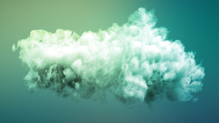 Cloud isolated, steam, smoke. 3d illustration, 3d rendering.