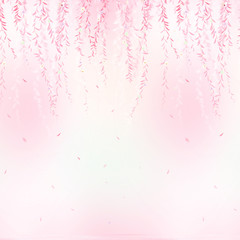 Beautiful spring willow branch. Spring willow branch with buds and catkins. Wedding ornament concept. Floral poster, invite. Decorative greeting card or invitation design background