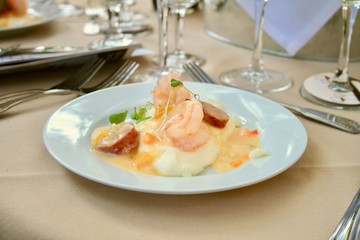 catered seafood dish