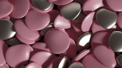 Beautiful background with beads, particles and simulation. 3d illustration, 3d rendering.