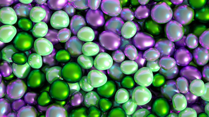 Beautiful background with beads, particles and simulation. 3d illustration, 3d rendering.