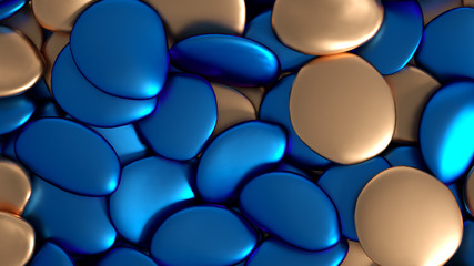 Beautiful background with beads, particles and simulation. 3d illustration, 3d rendering.