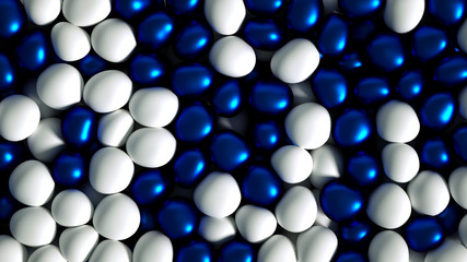 Beautiful background with beads, particles and simulation. 3d illustration, 3d rendering.