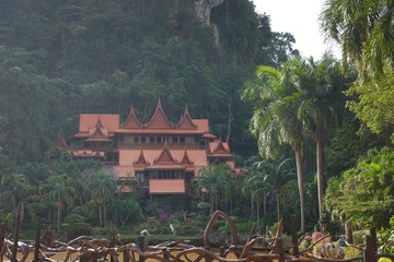 Fototapeta na wymiar Wat Tham Khao Wong at uthaithanee in thailand with background