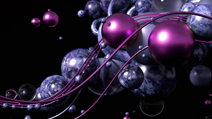 Beautiful, elegant, abstract background with metal and the texture of stone, marble and granite. 3d illustration, 3d rendering.