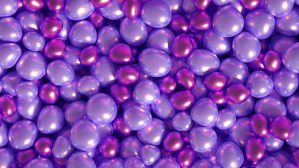 Beautiful background with beads, particles and simulation. 3d illustration, 3d rendering.