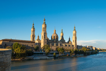 Fototapeta premium Cathedral-Basilica of Our Lady of the Pillar is a Roman Catholic church in the city of Zaragoza, Aragon (Spain).