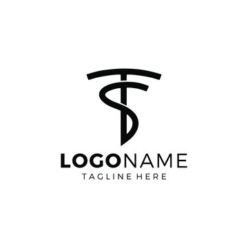 Initials TS Logo Line Design